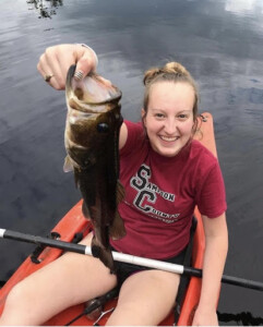 Undergraduate student fishing