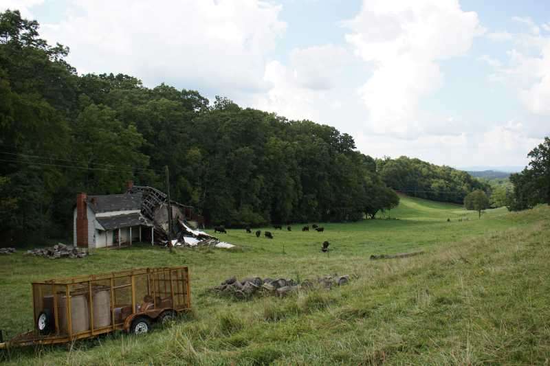 Farm building damaged by the storm