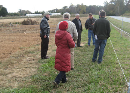 Representatives from several Incubator Farm Project sites tour the Breeze Incubator Farm in Orange County.