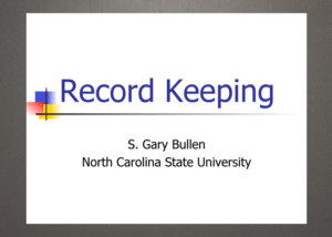 Record keeping
