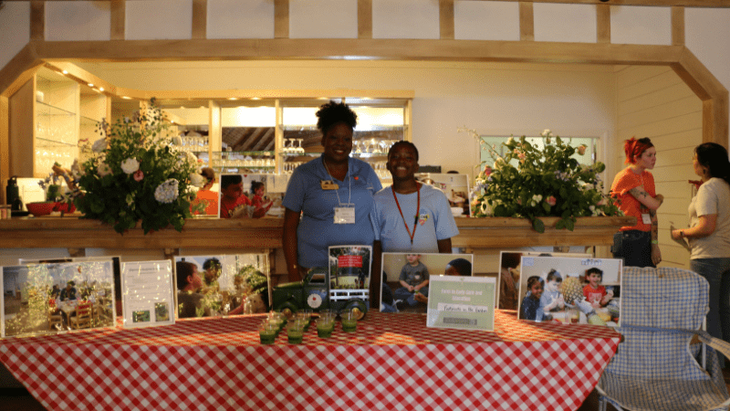 Shironda and her son at Farm to Fork smoothie stand