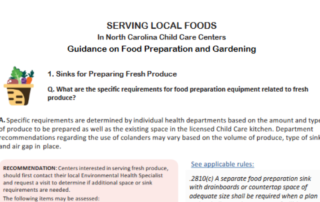 Guidance document for NC child care centers