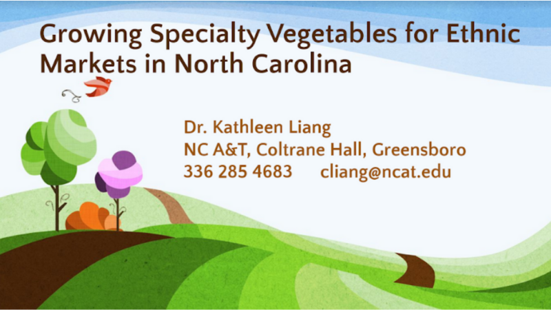 Growing Specialty Vegetables Presentation