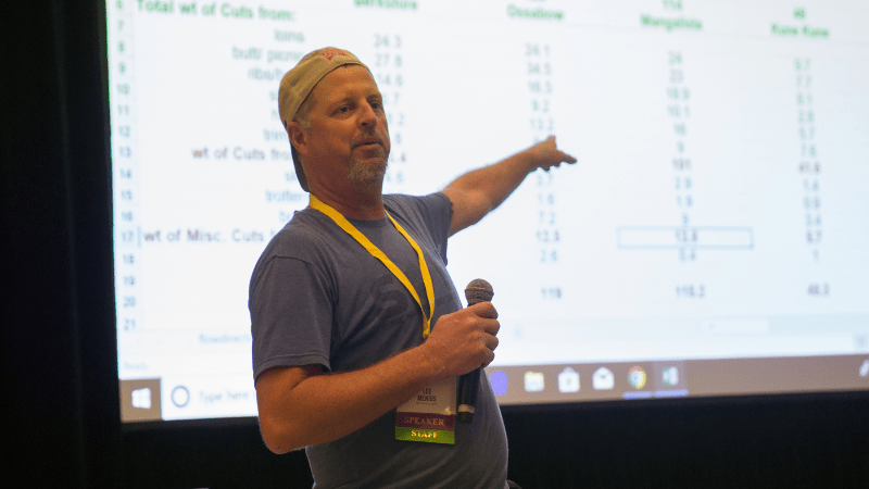 Man showing a budget spreadsheet